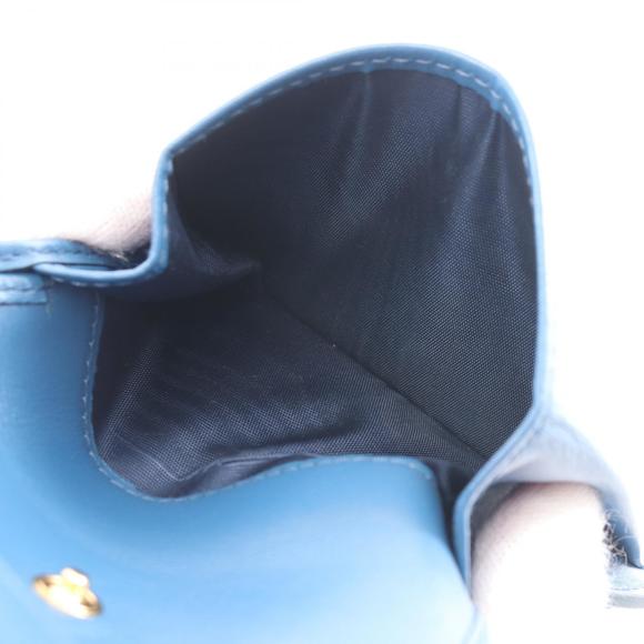 PRADA VITELLO MOVE Bifold Wallet Leather Blue - Picture 5 of 6